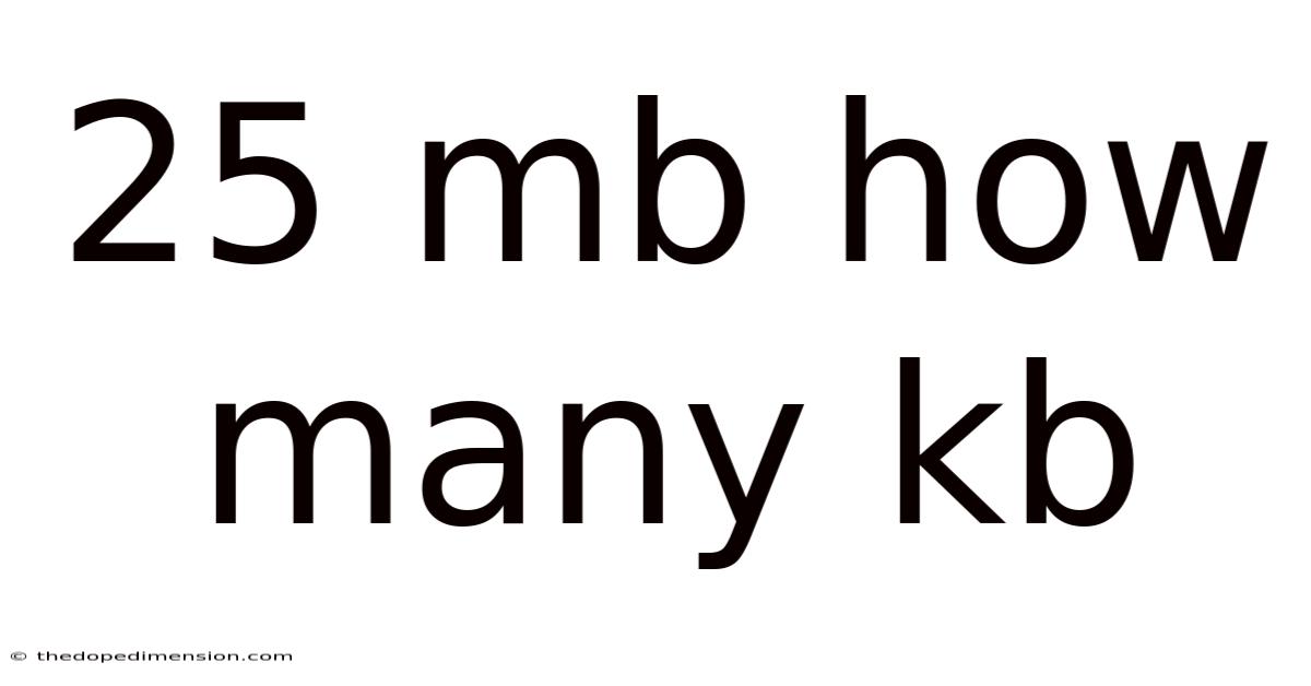 25 Mb How Many Kb