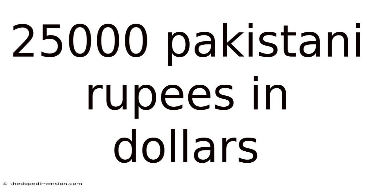 25000 Pakistani Rupees In Dollars
