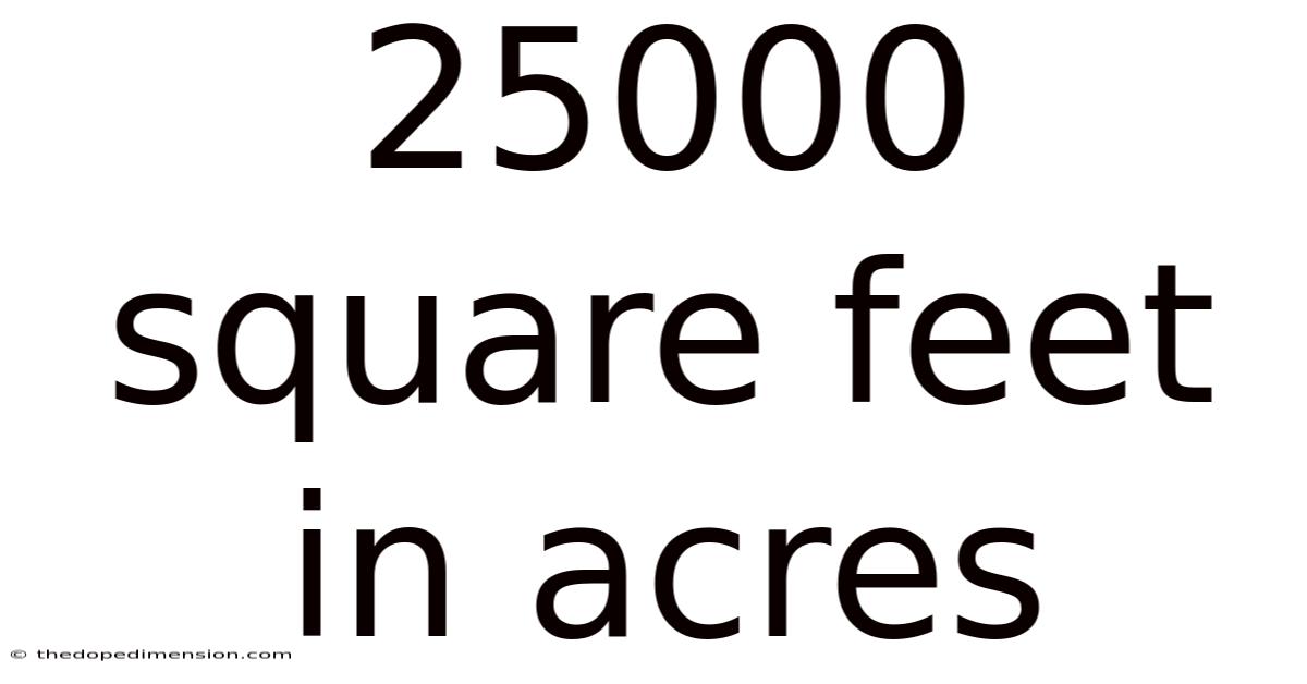 25000 Square Feet In Acres
