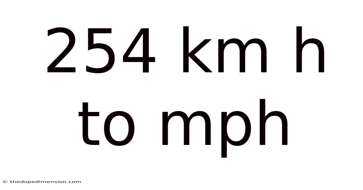 254 Km H To Mph