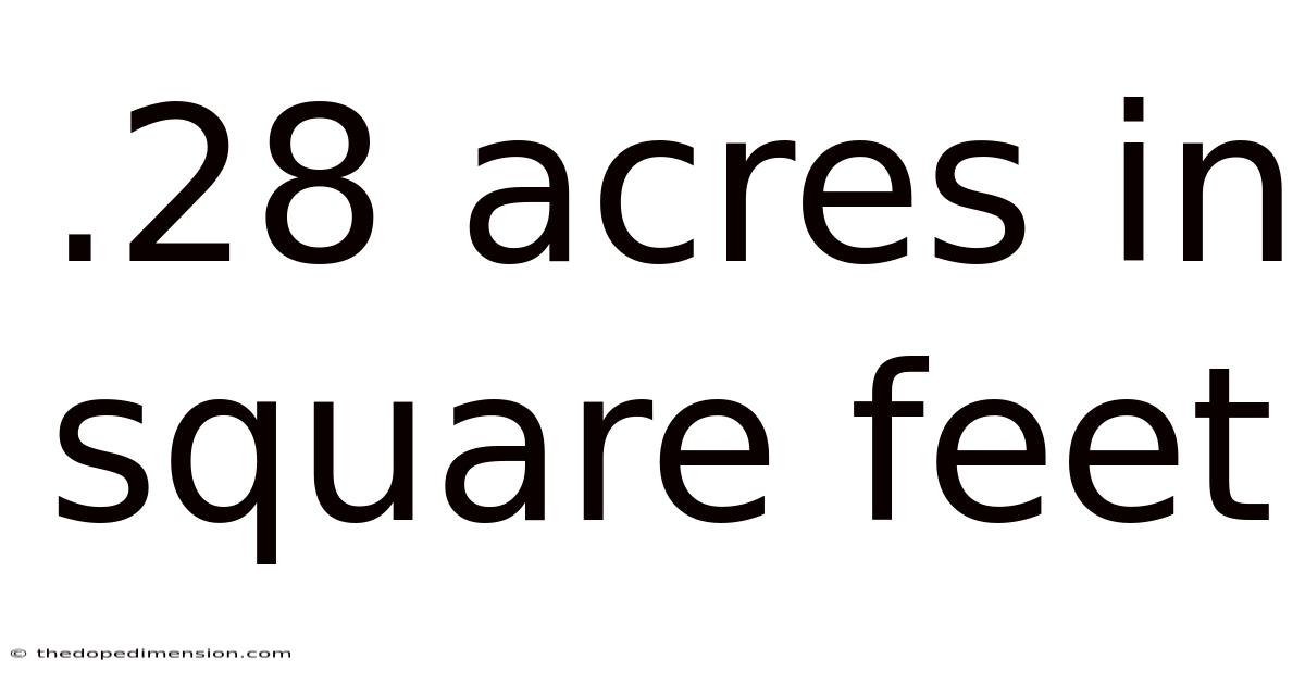 .28 Acres In Square Feet