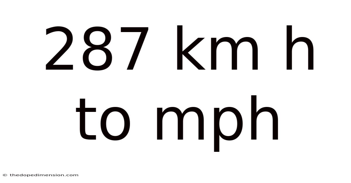 287 Km H To Mph