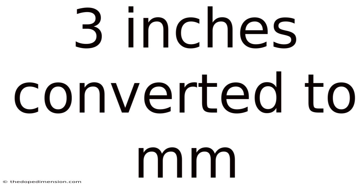 3 Inches Converted To Mm