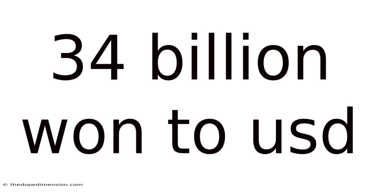 34 Billion Won To Usd