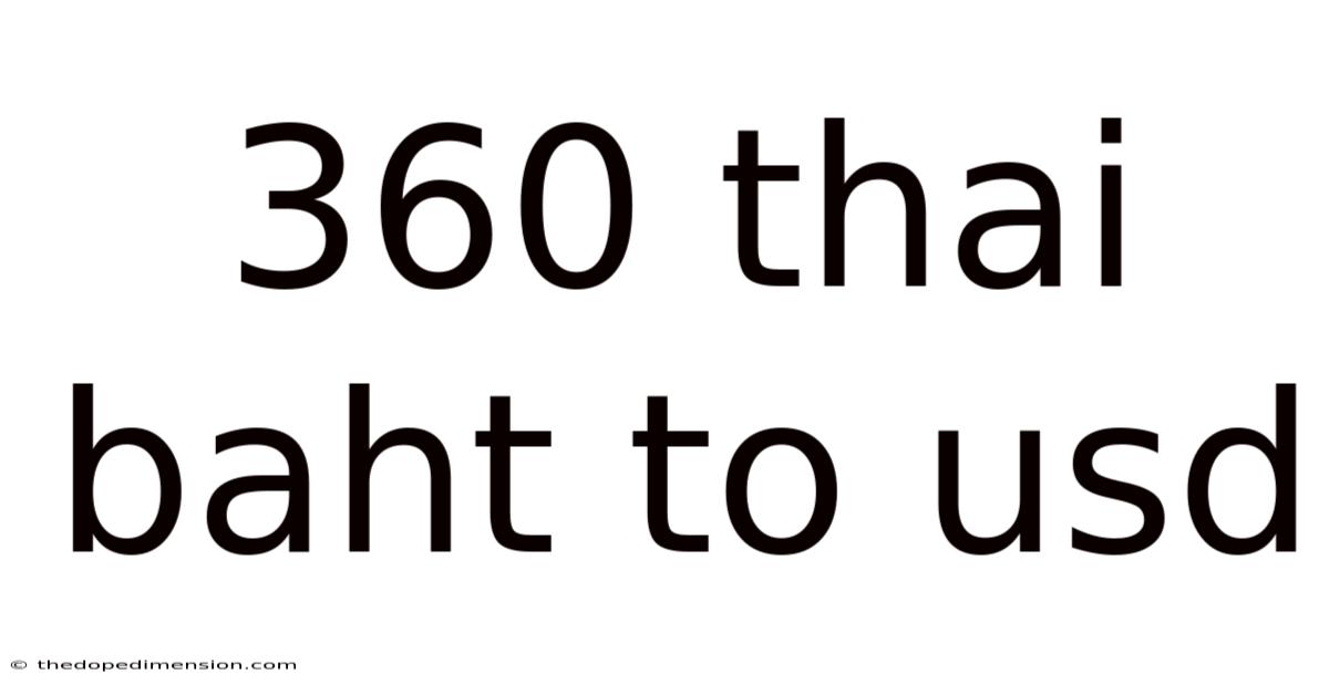 360 Thai Baht To Usd
