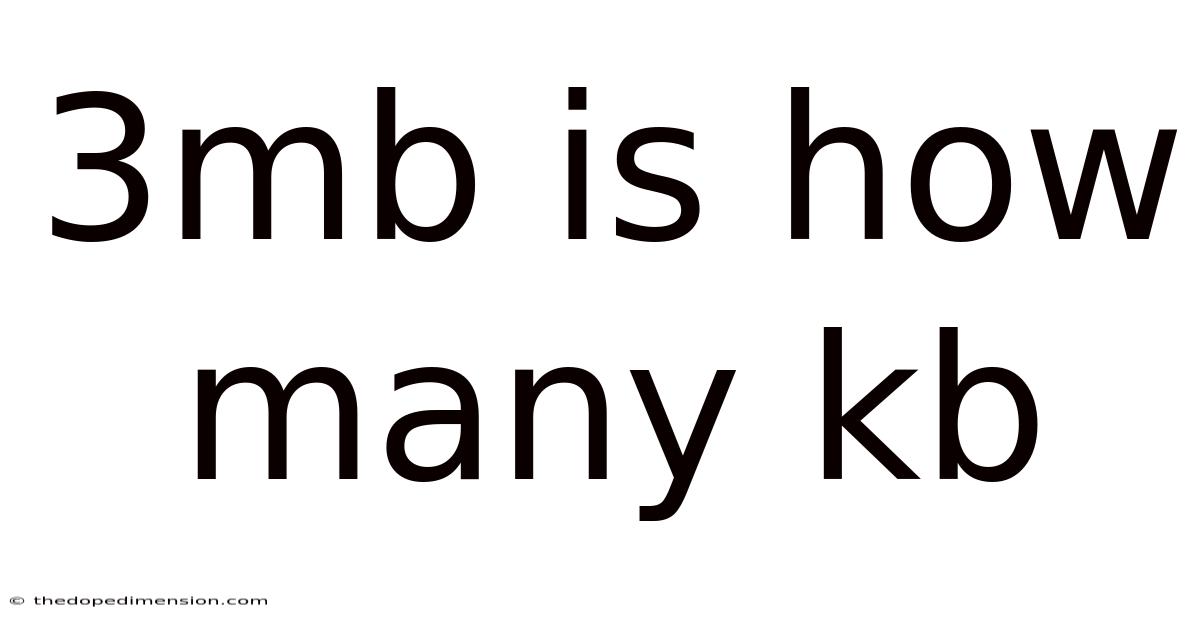 3mb Is How Many Kb