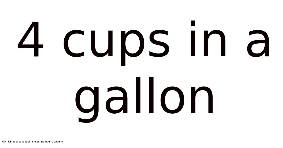 4 Cups In A Gallon