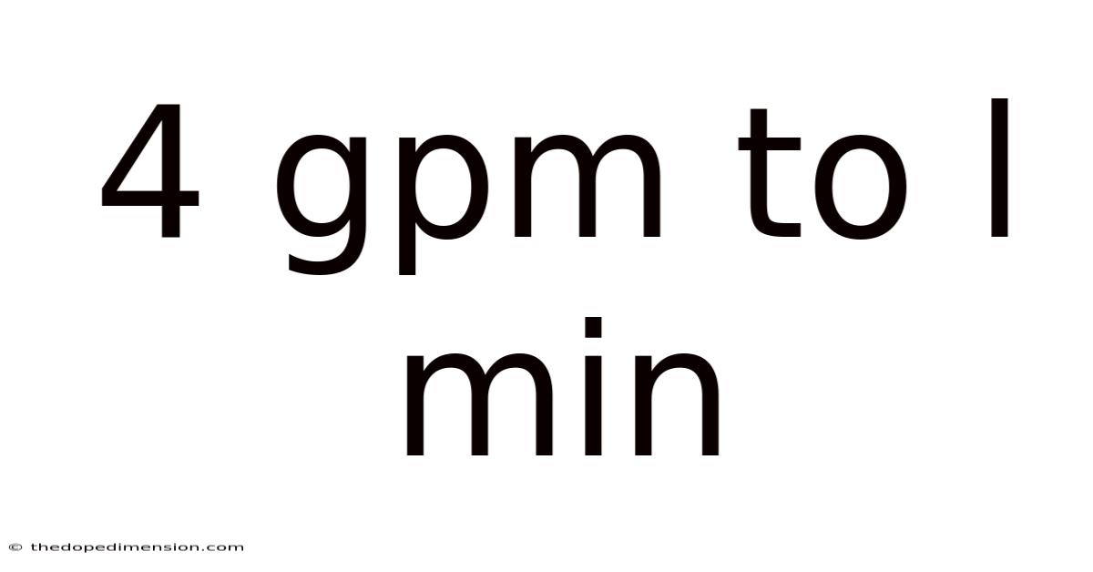 4 Gpm To L Min