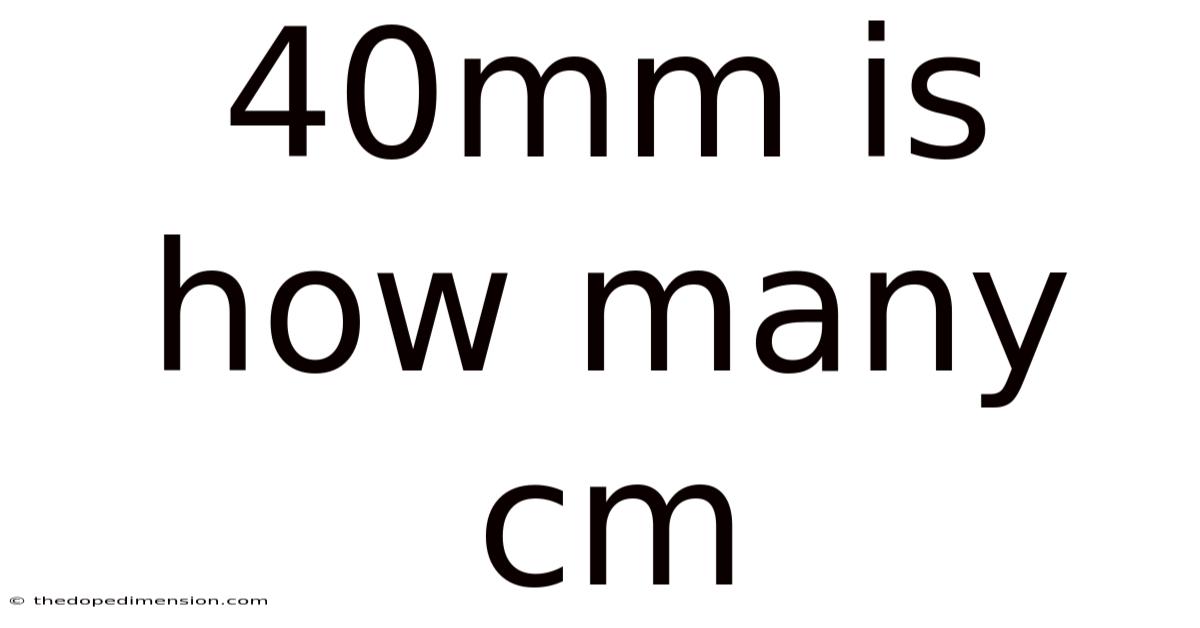 40mm Is How Many Cm