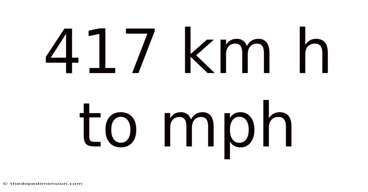 417 Km H To Mph