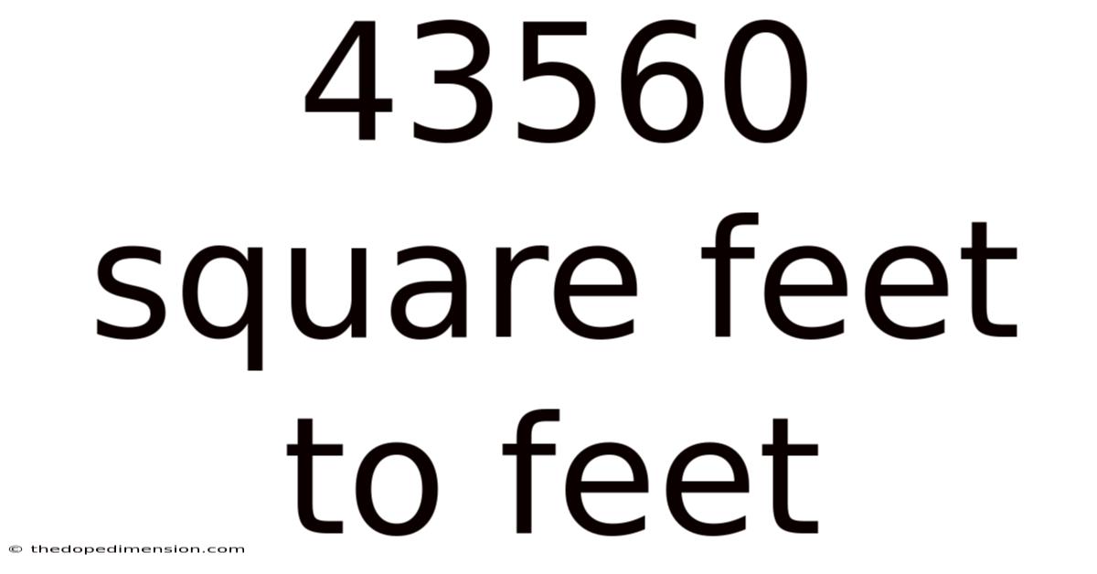 43560 Square Feet To Feet