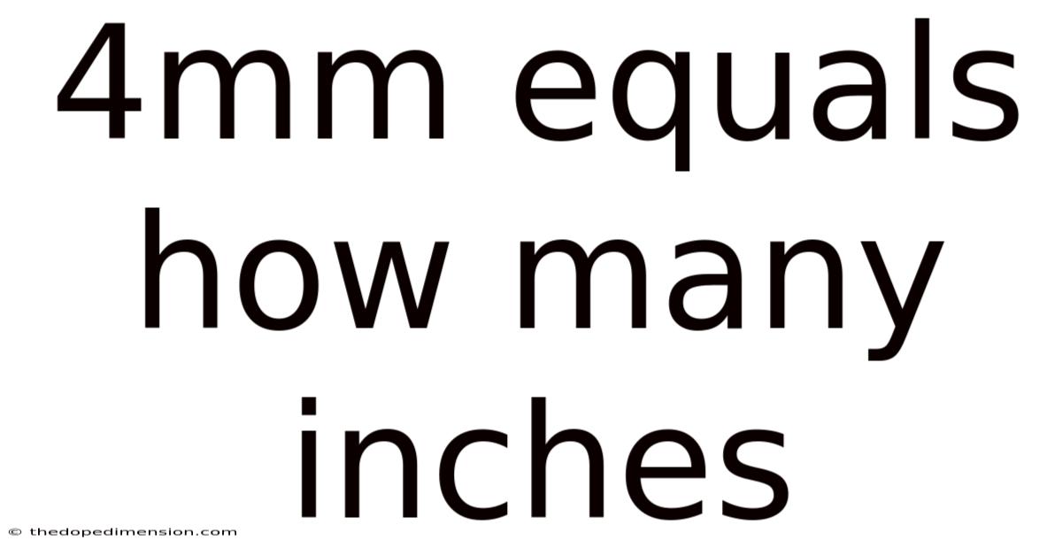 4mm Equals How Many Inches