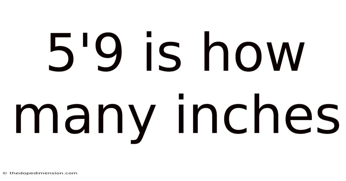 5'9 Is How Many Inches