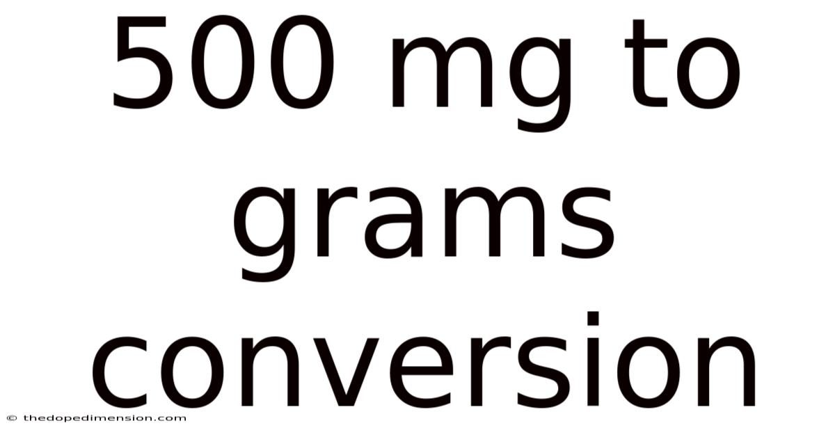 500 Mg To Grams Conversion
