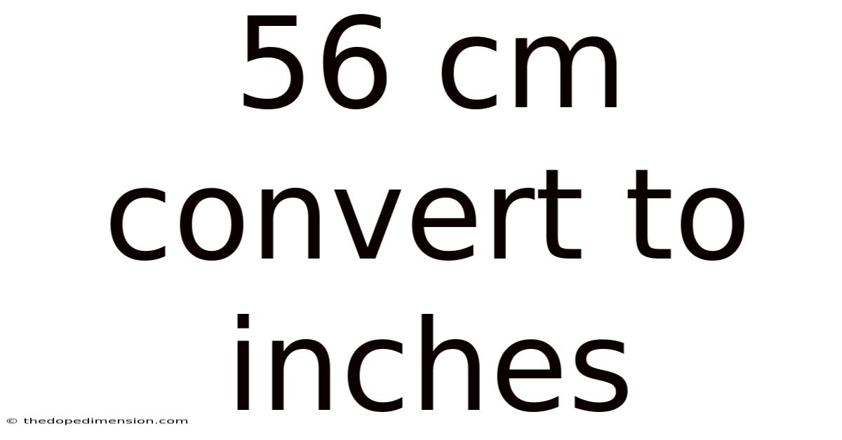 56 Cm Convert To Inches