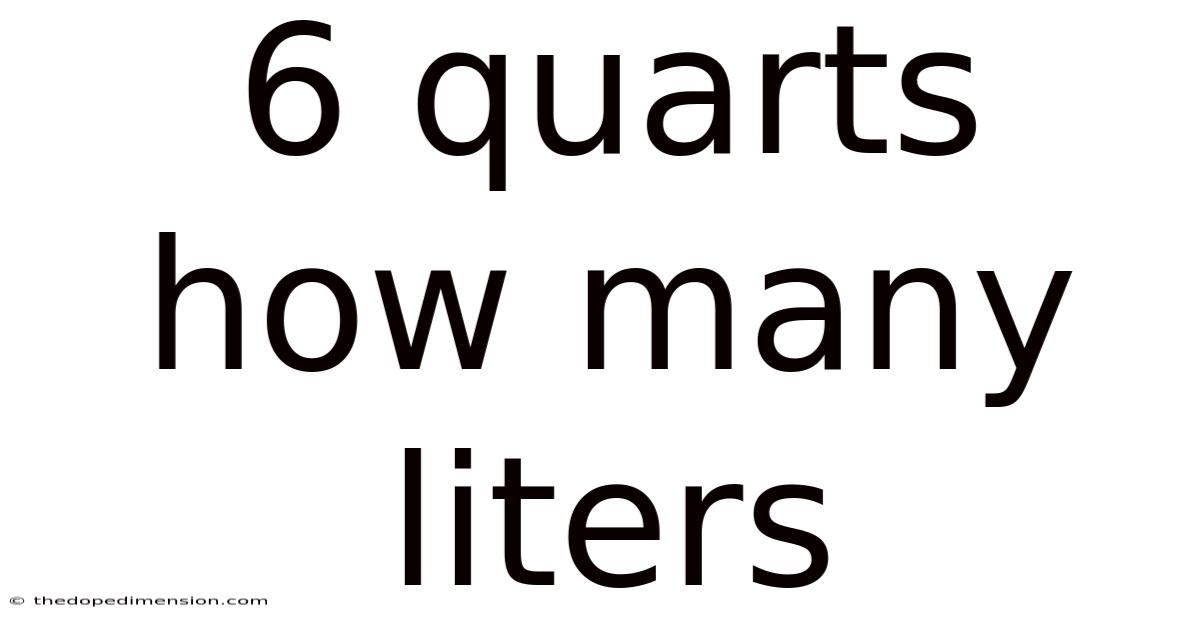 6 Quarts How Many Liters