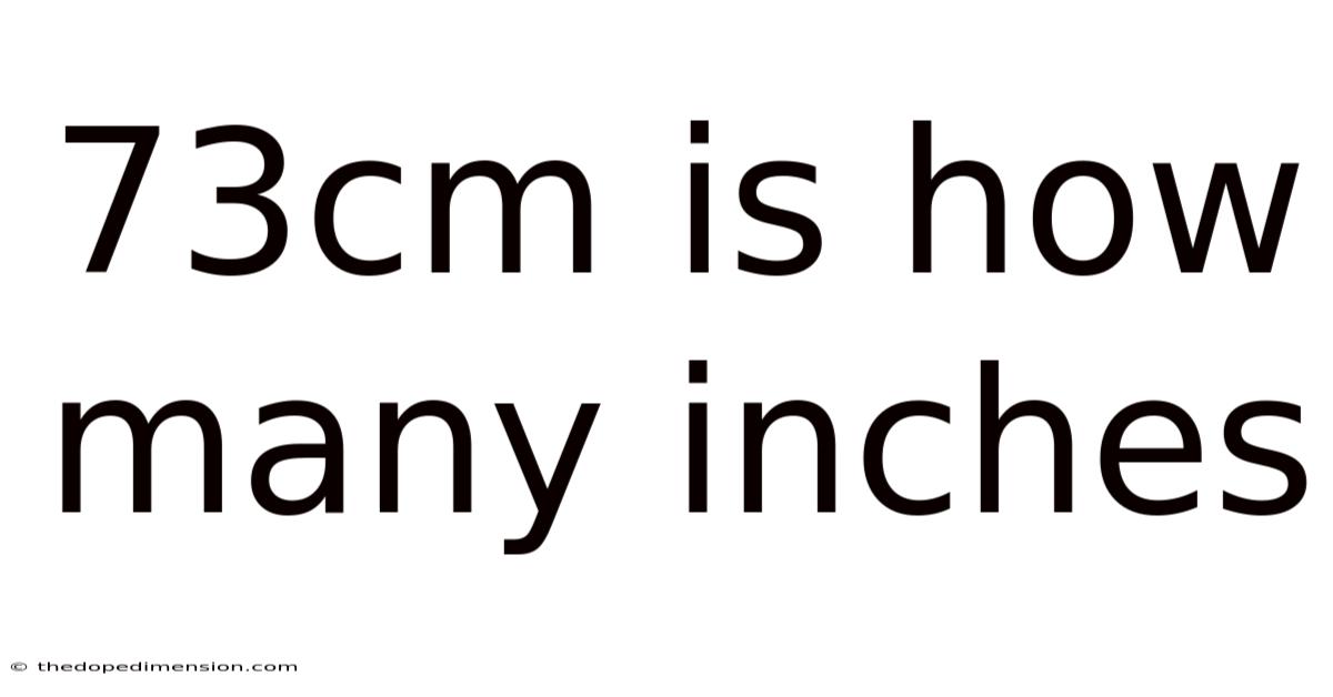 73cm Is How Many Inches