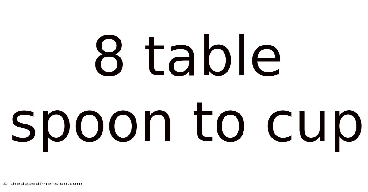 8 Table Spoon To Cup