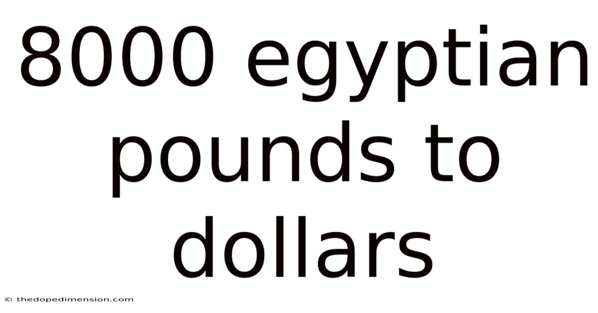 8000 Egyptian Pounds To Dollars