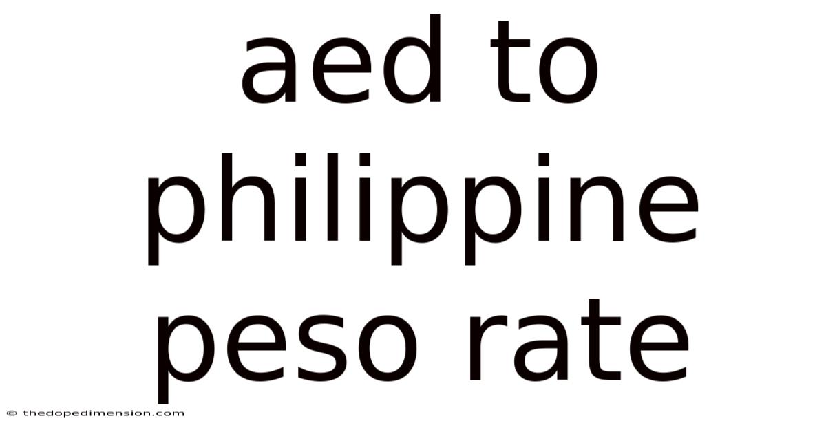 Aed To Philippine Peso Rate