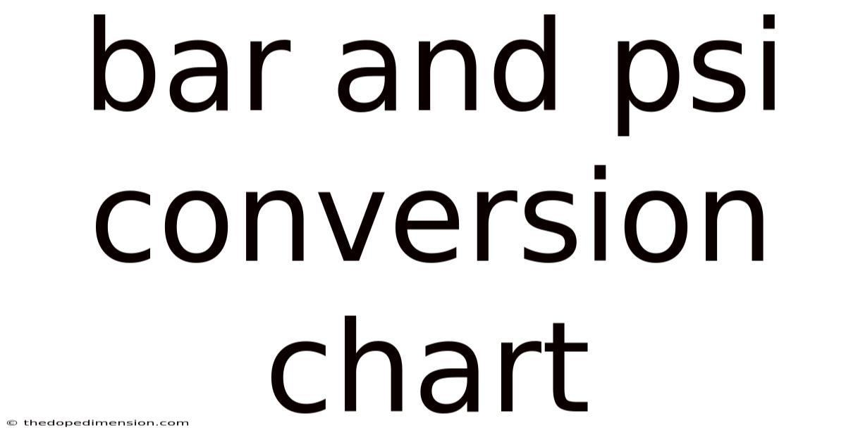 Bar And Psi Conversion Chart