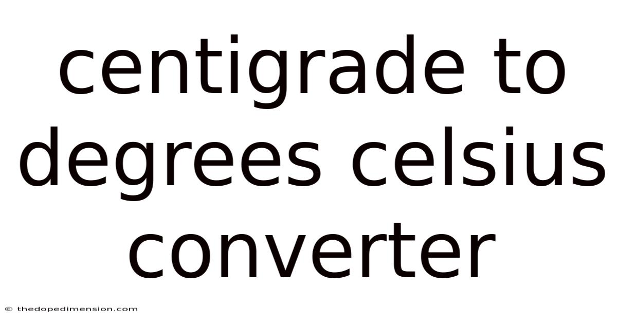 Centigrade To Degrees Celsius Converter
