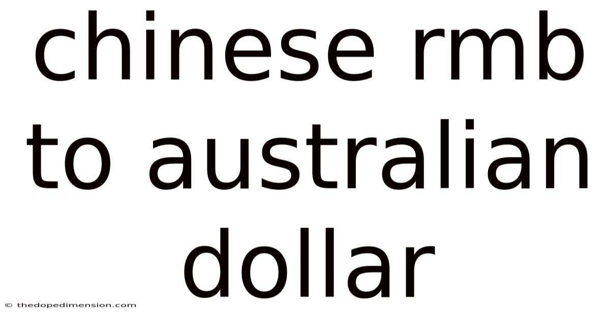 Chinese Rmb To Australian Dollar