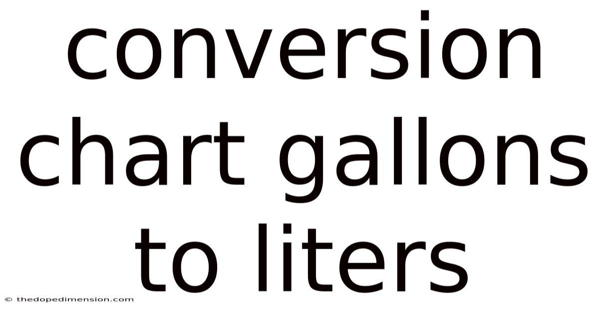 Conversion Chart Gallons To Liters