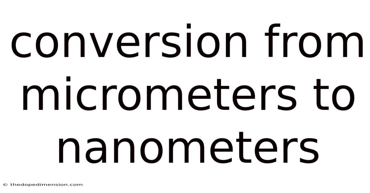 Conversion From Micrometers To Nanometers