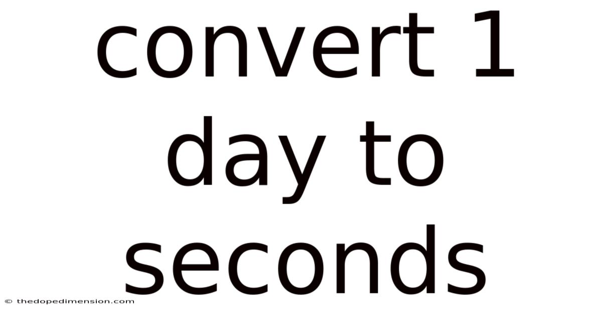 Convert 1 Day To Seconds