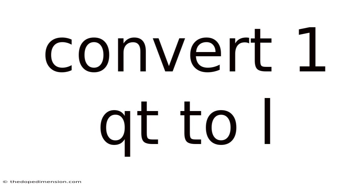 Convert 1 Qt To L