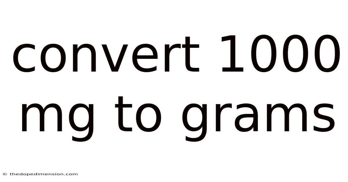 Convert 1000 Mg To Grams