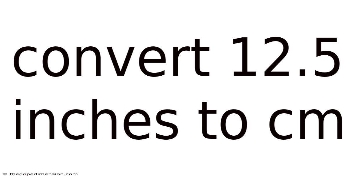 Convert 12.5 Inches To Cm