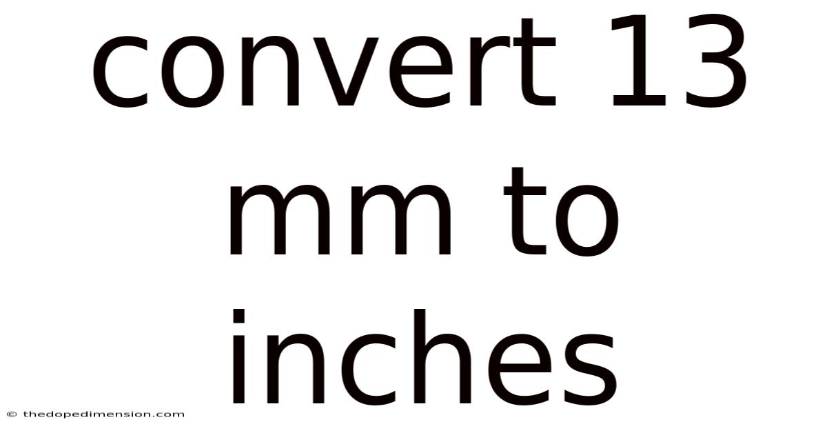 Convert 13 Mm To Inches