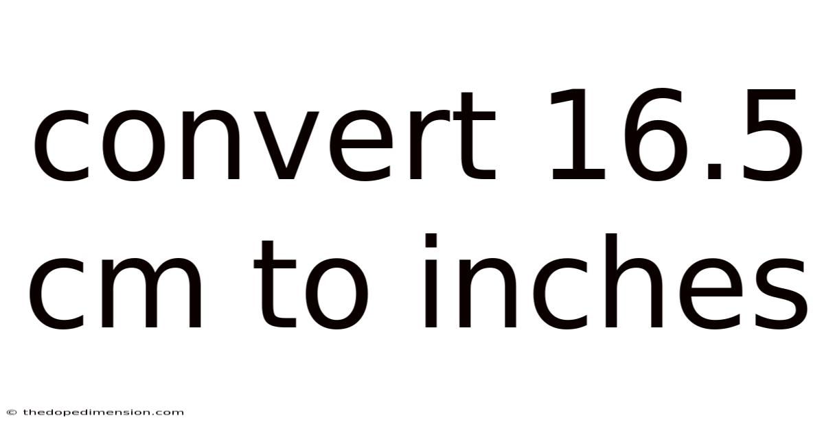 Convert 16.5 Cm To Inches