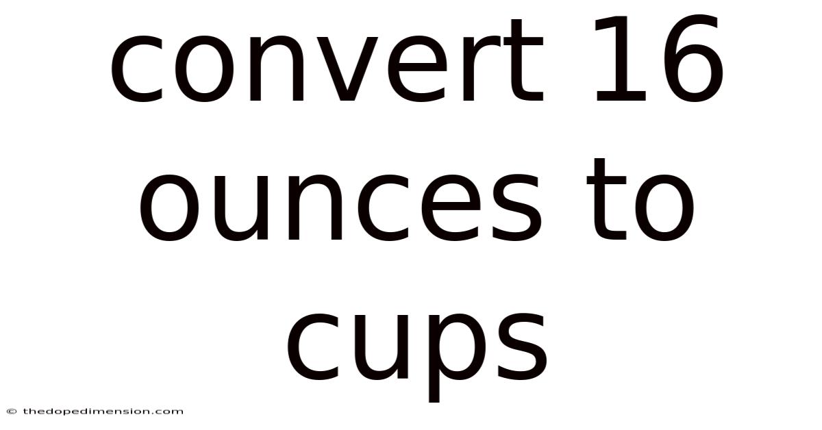 Convert 16 Ounces To Cups
