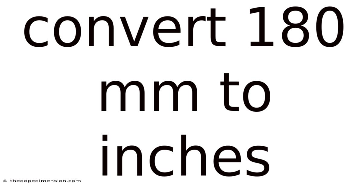 Convert 180 Mm To Inches