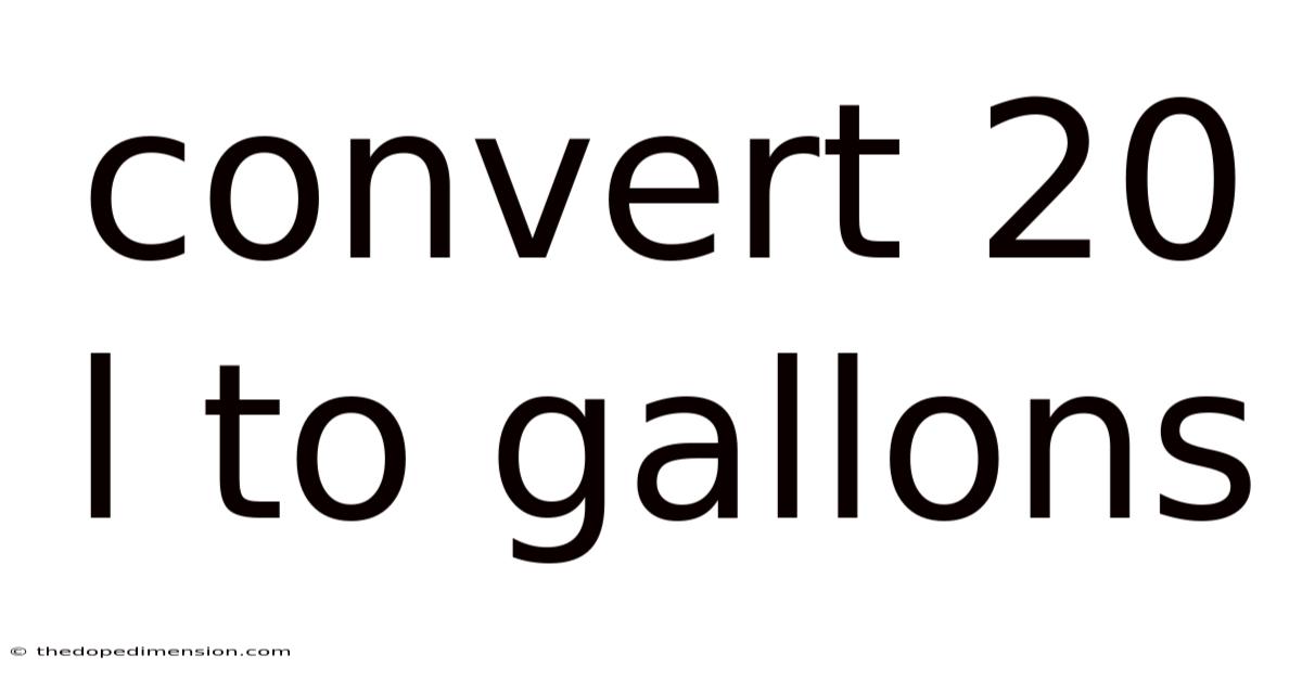 Convert 20 L To Gallons