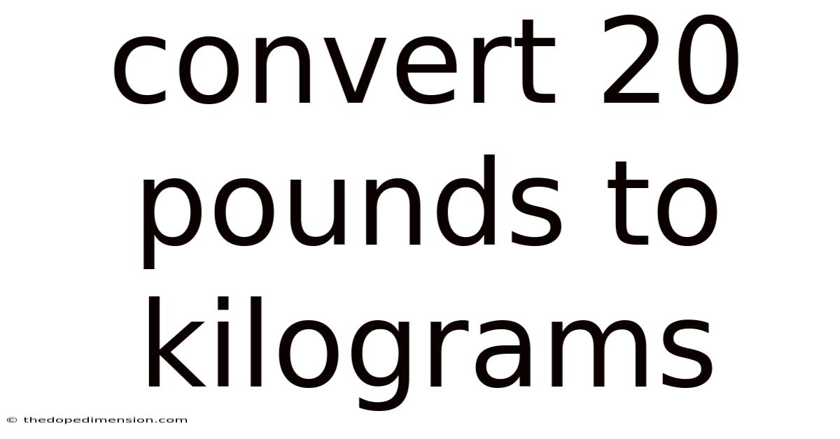 Convert 20 Pounds To Kilograms