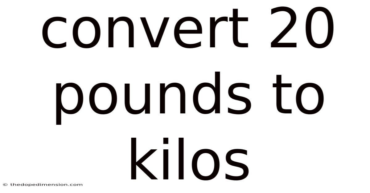 Convert 20 Pounds To Kilos