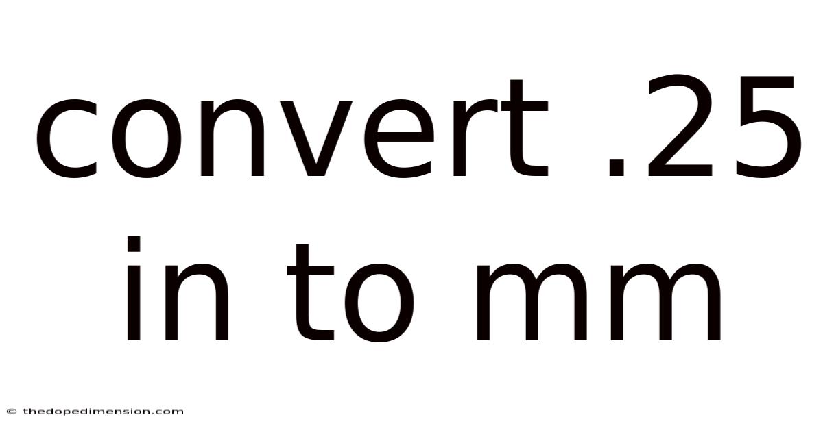 Convert .25 In To Mm