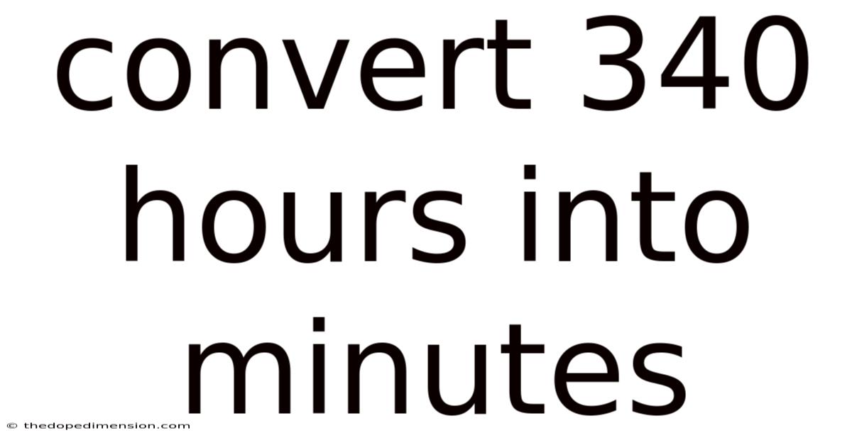 Convert 340 Hours Into Minutes
