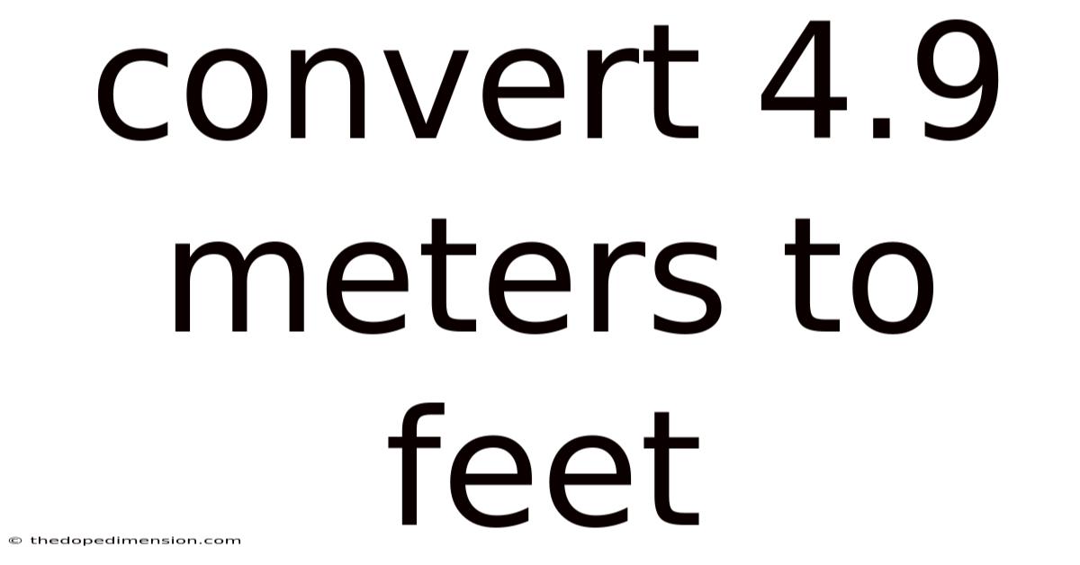 Convert 4.9 Meters To Feet