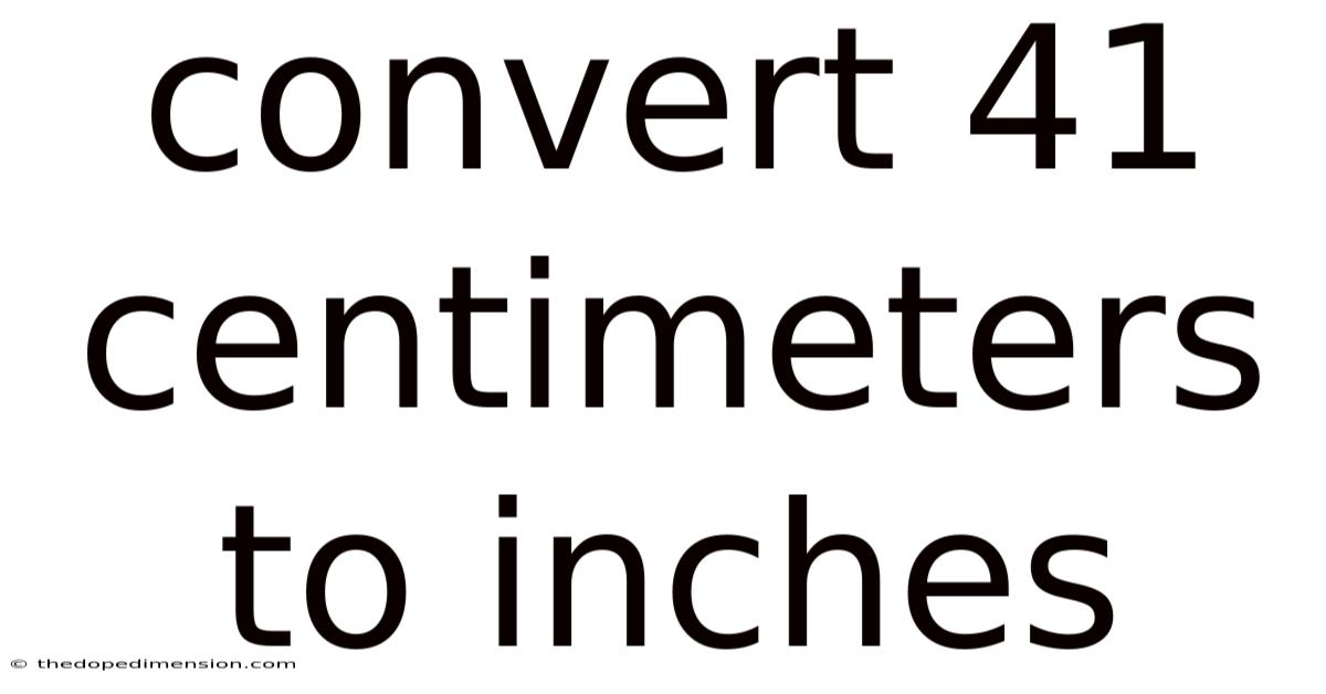 Convert 41 Centimeters To Inches
