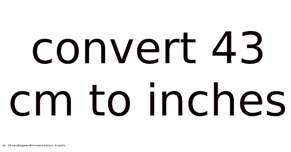 Convert 43 Cm To Inches