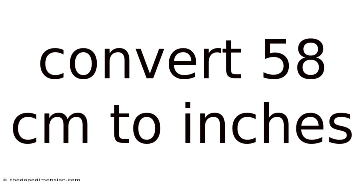 Convert 58 Cm To Inches