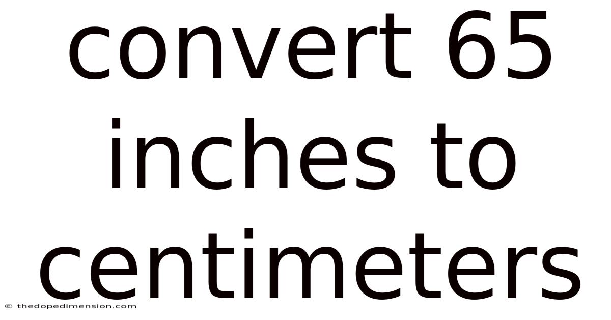 Convert 65 Inches To Centimeters