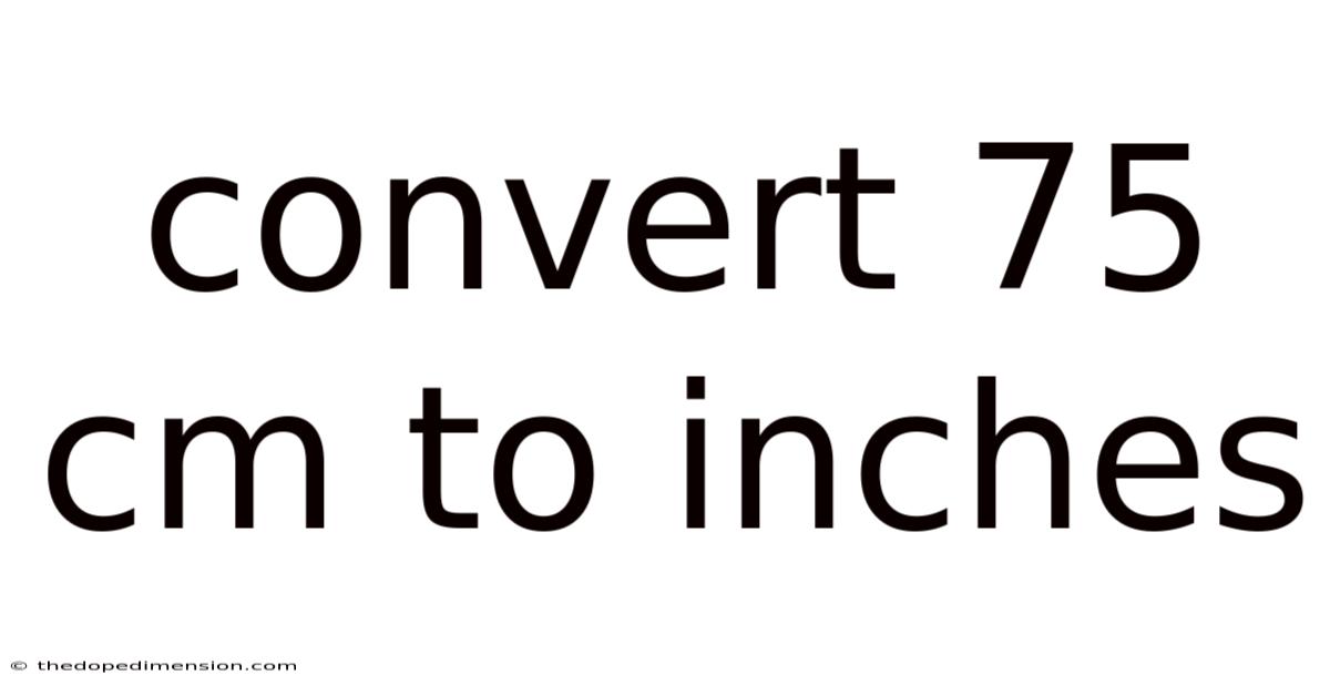 Convert 75 Cm To Inches