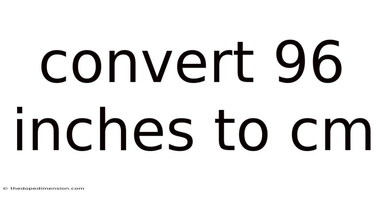 Convert 96 Inches To Cm