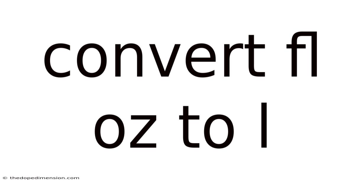 Convert Fl Oz To L